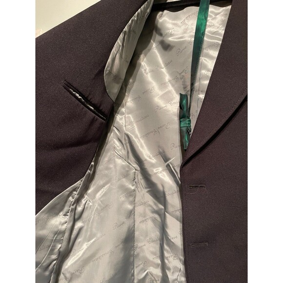 Men’s 3 pc vtg black Tuxedo R42 Pierre Cousteau Suit Formal - Picture 7 of 12